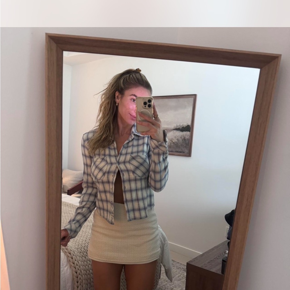 BDG Blue and White Checkered Shirt